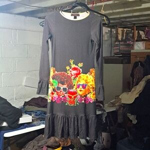 Paco Chicano xs black midi dress nwot